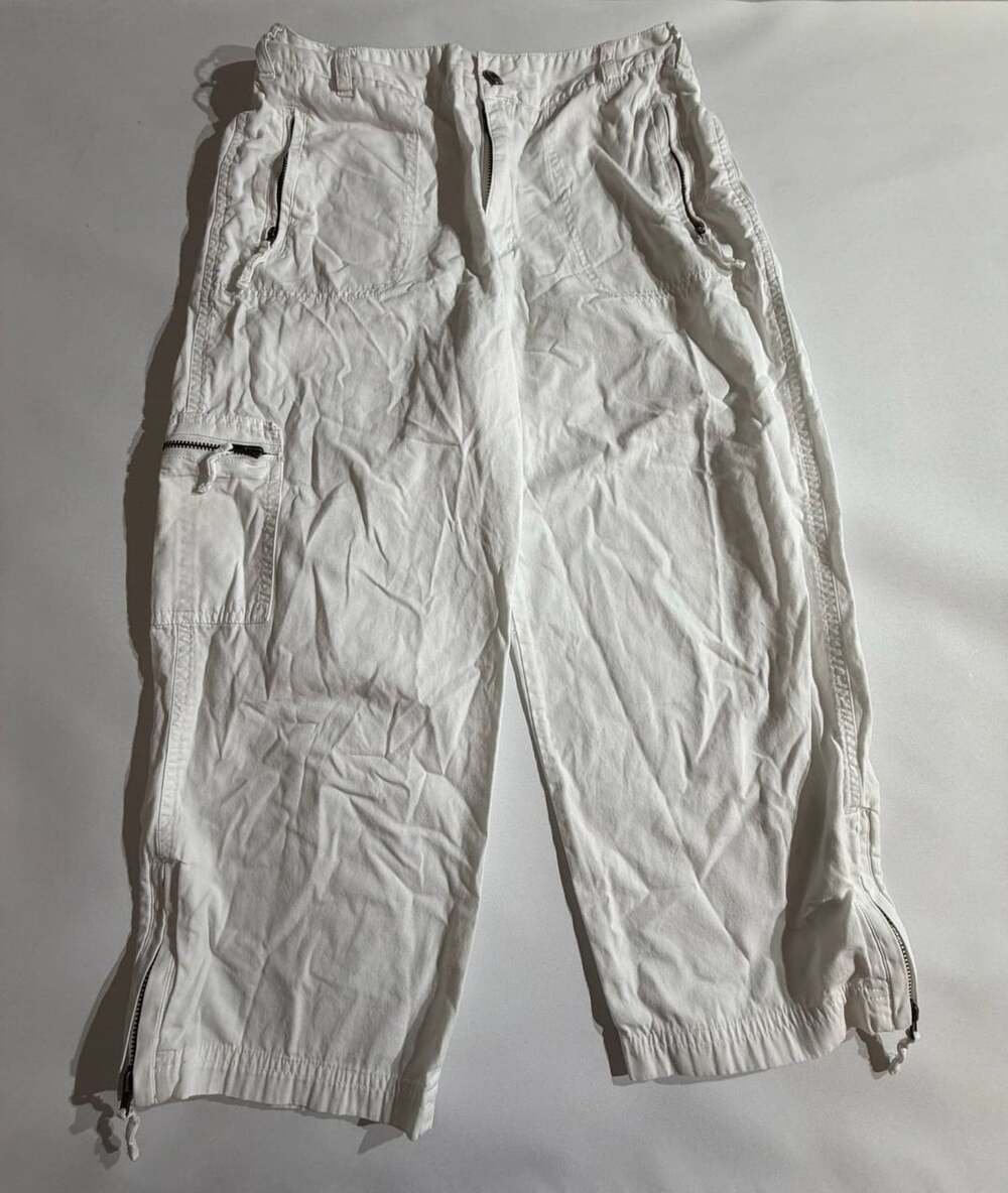 Khakis World Fashion Petite White Zipper Pocket Capri Pants Size 6P